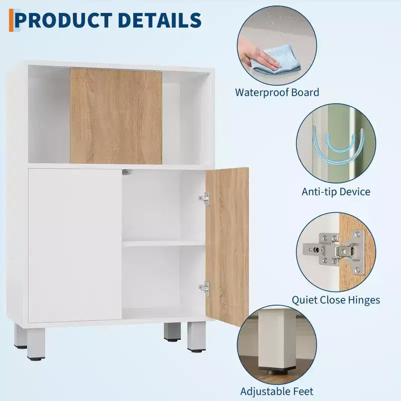 Buffet bahut Armoire blanche en bois avec porte coulissante de style grange et étagères réglables pour cuisine, entrée, salle à manger et salon