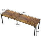 Besiost Bureau d'ordinateur rectangulaire de 78,8'' de large, plan de travail en bois