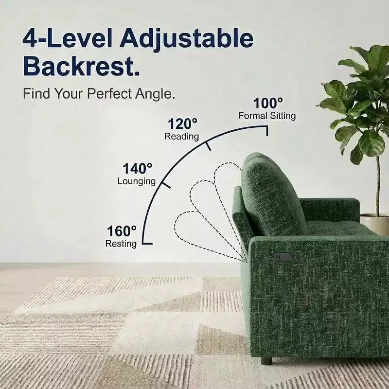 Canapé d'angle modulable 5 places Dyonery pour petits espaces, avec lit gigogne, rangement, ports USB et fonction d'inclinaison.
