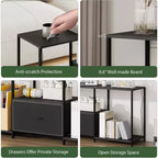 1 Meuble TV en tissu et métal 55 pouces - Centre de divertissement moderne, solutions de rangement polyvalentes, éclairage LED intégré, compact et pratique
