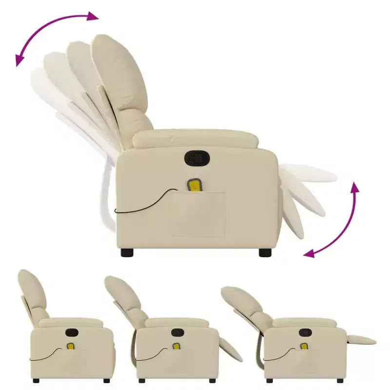 vidaXL Fauteuil de massage électrique Tissu, métal, contreplaqué