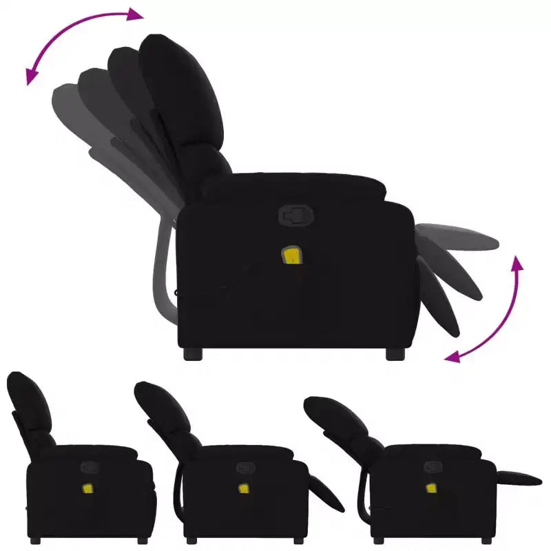 vidaXL Fauteuil de massage électrique Tissu, métal, contreplaqué