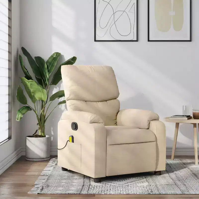 vidaXL Fauteuil de massage électrique Tissu, métal, contreplaqué