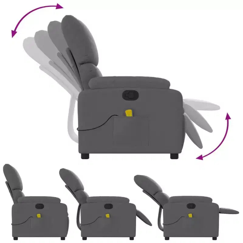 vidaXL Fauteuil de massage électrique Tissu, métal, contreplaqué