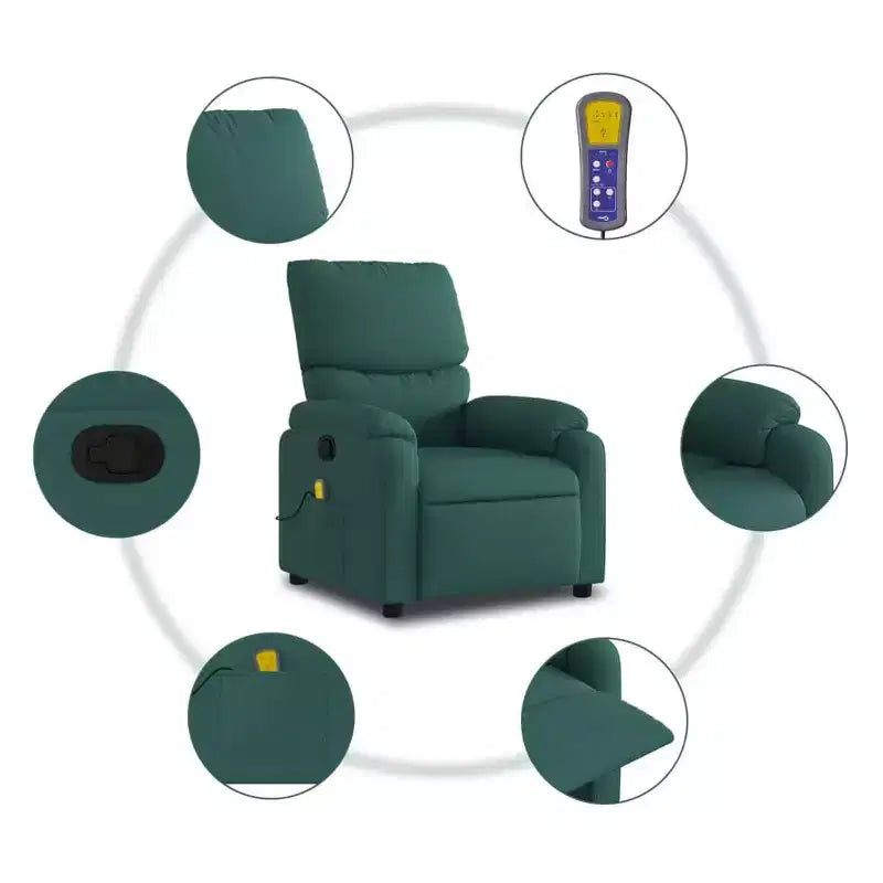 vidaXL Fauteuil de massage électrique Tissu, métal, contreplaqué