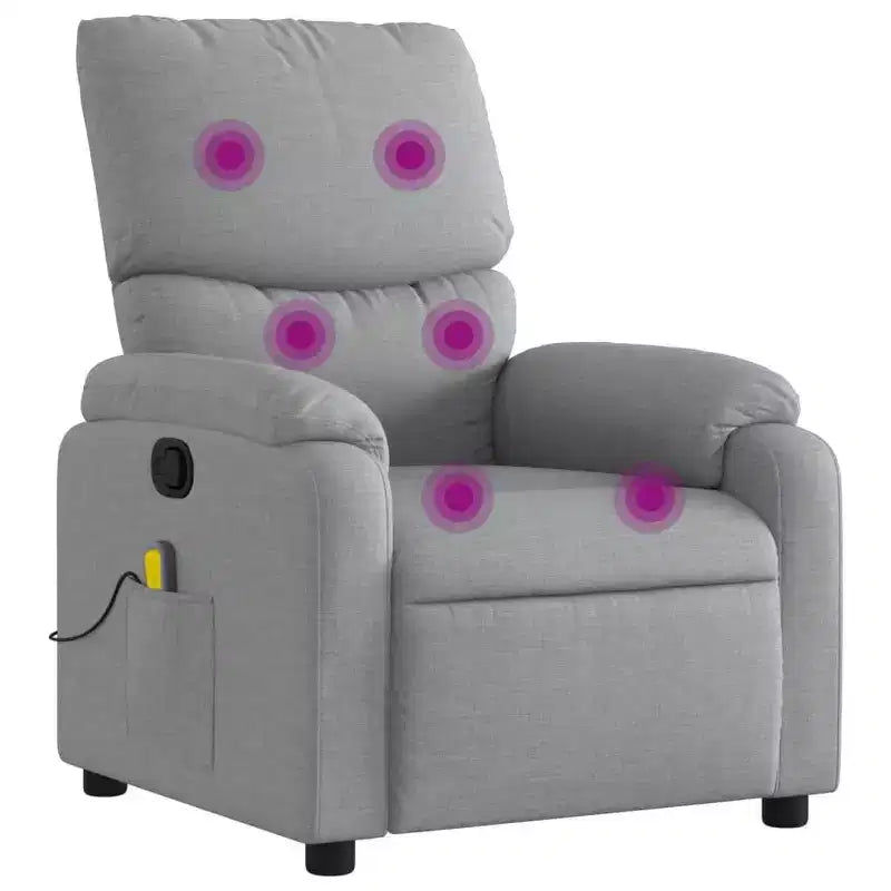 vidaXL Fauteuil de massage électrique Tissu, métal, contreplaqué
