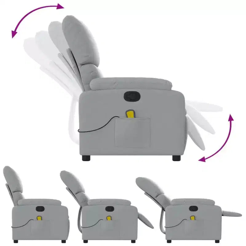 vidaXL Fauteuil de massage électrique Tissu, métal, contreplaqué