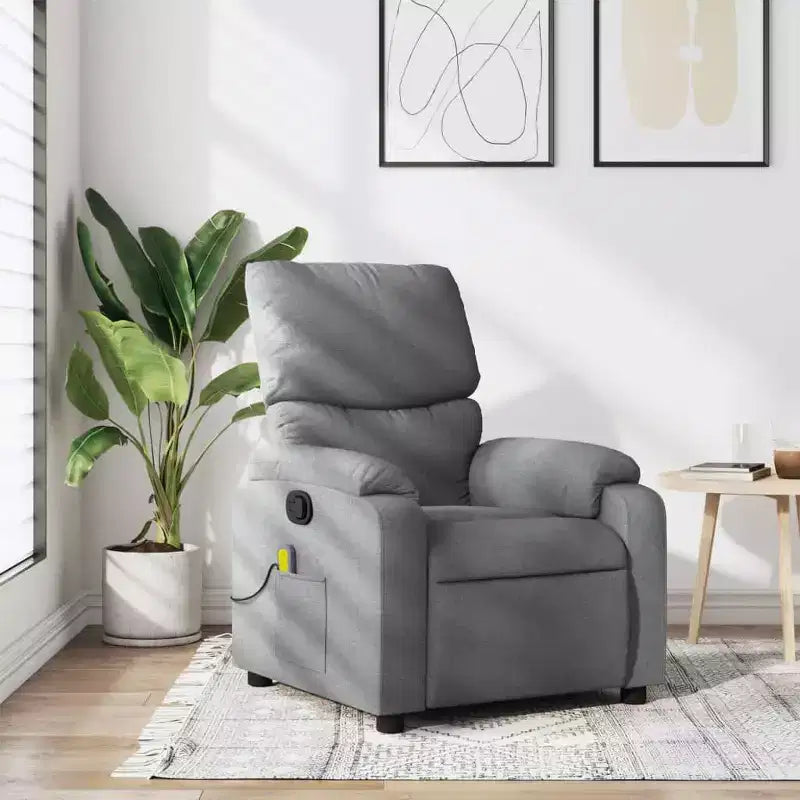 vidaXL Fauteuil de massage électrique Tissu, métal, contreplaqué