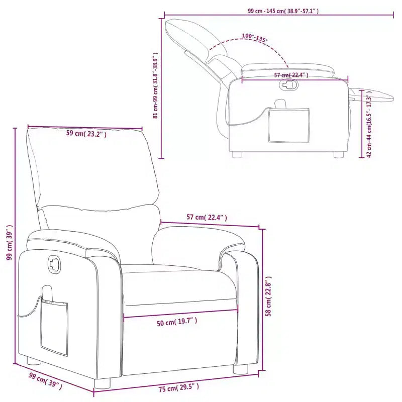 vidaXL Fauteuil de massage électrique Tissu, métal, contreplaqué