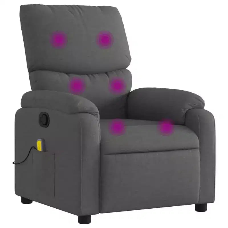 vidaXL Fauteuil de massage électrique Tissu, métal, contreplaqué