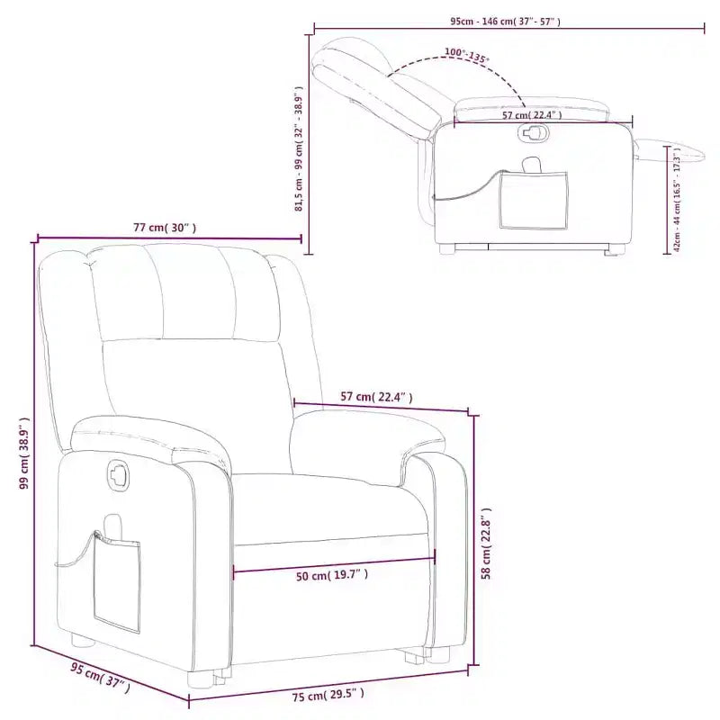 Fauteuil inclinable de massage électrique relevable vidaXL