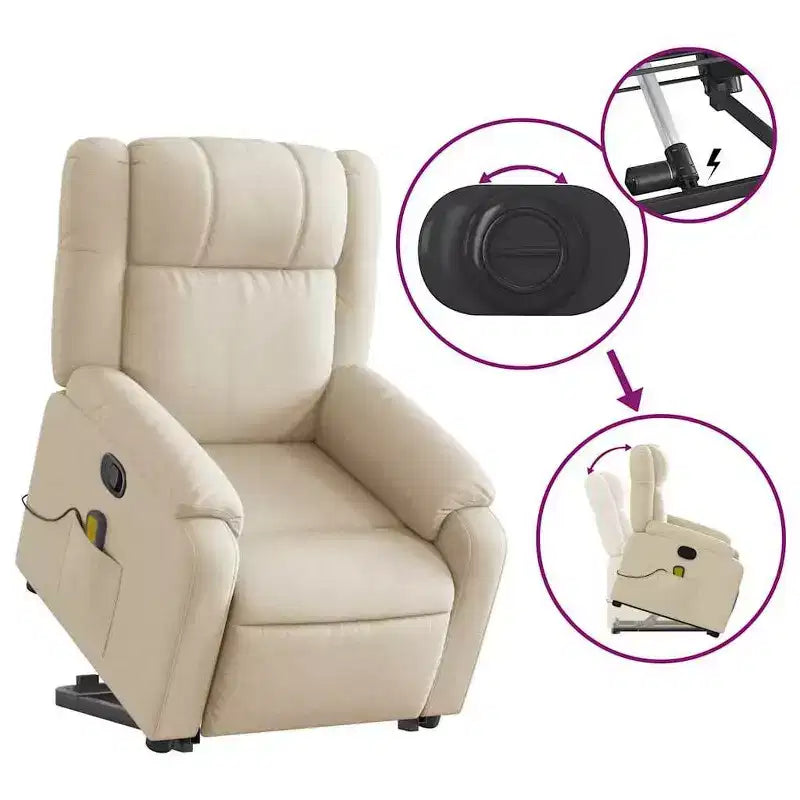 Fauteuil inclinable de massage électrique relevable vidaXL