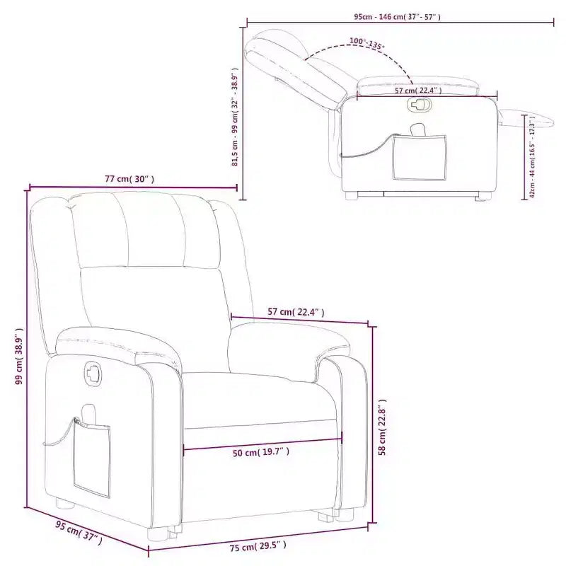 Fauteuil inclinable de massage électrique relevable vidaXL