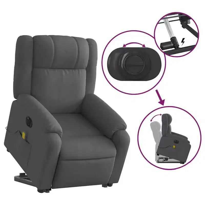 Fauteuil inclinable de massage électrique relevable vidaXL