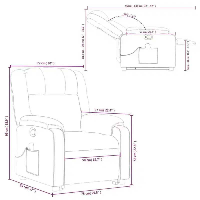 Fauteuil inclinable de massage électrique relevable vidaXL