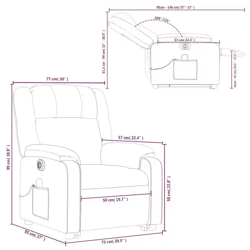 Fauteuil inclinable de massage électrique relevable vidaXL