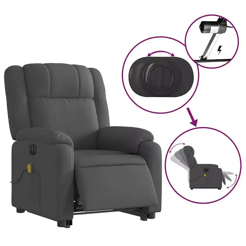 Fauteuil inclinable de massage électrique relevable vidaXL