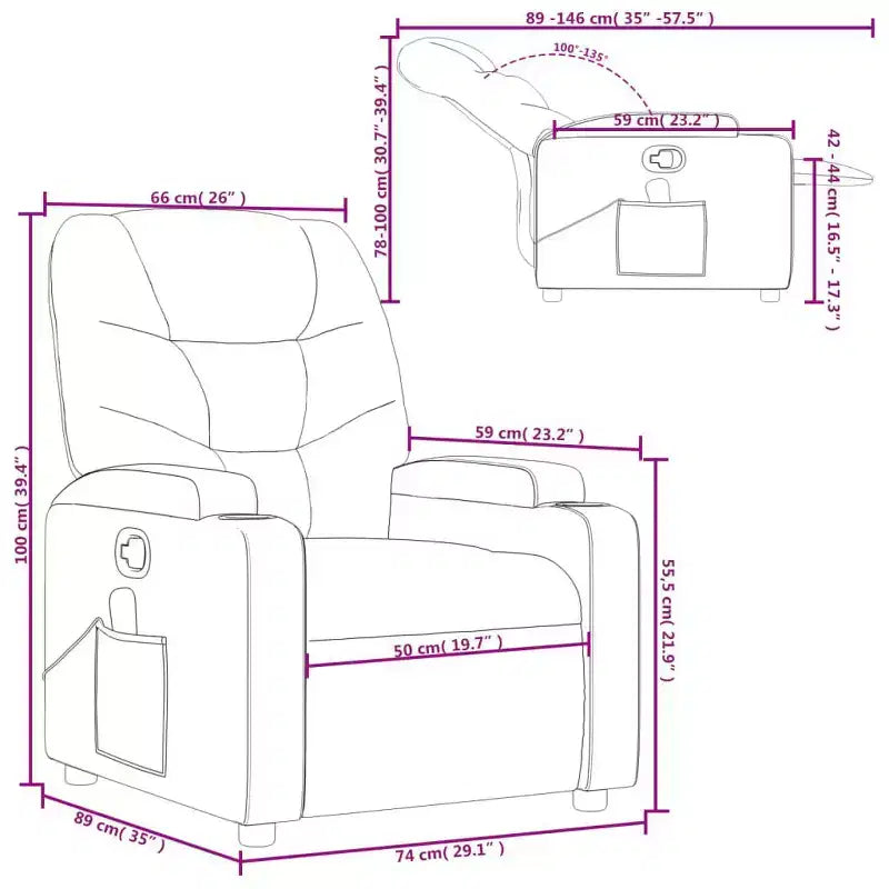 vidaXL Fauteuil inclinable de massage électrique