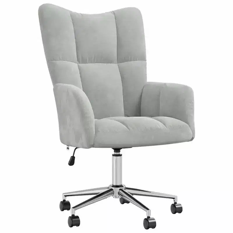 vidaXL Relaxing Chair Light Gray Velvet (100% polyester), steel Standard
