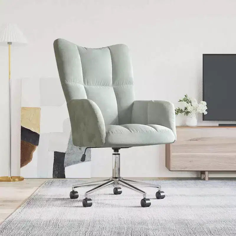 vidaXL Chaise relax en velours gris clair (100 % polyester), acier Standard