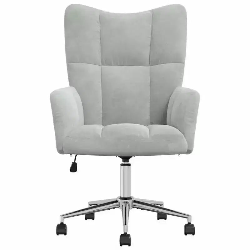 vidaXL Chaise relax en velours gris clair (100 % polyester), acier Standard