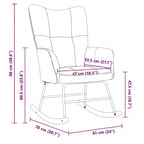 vidaXL Fauteuil à bascule Fauteuil d'appoint rembourré pour salon Velours - Gris foncé Sans repose-pieds