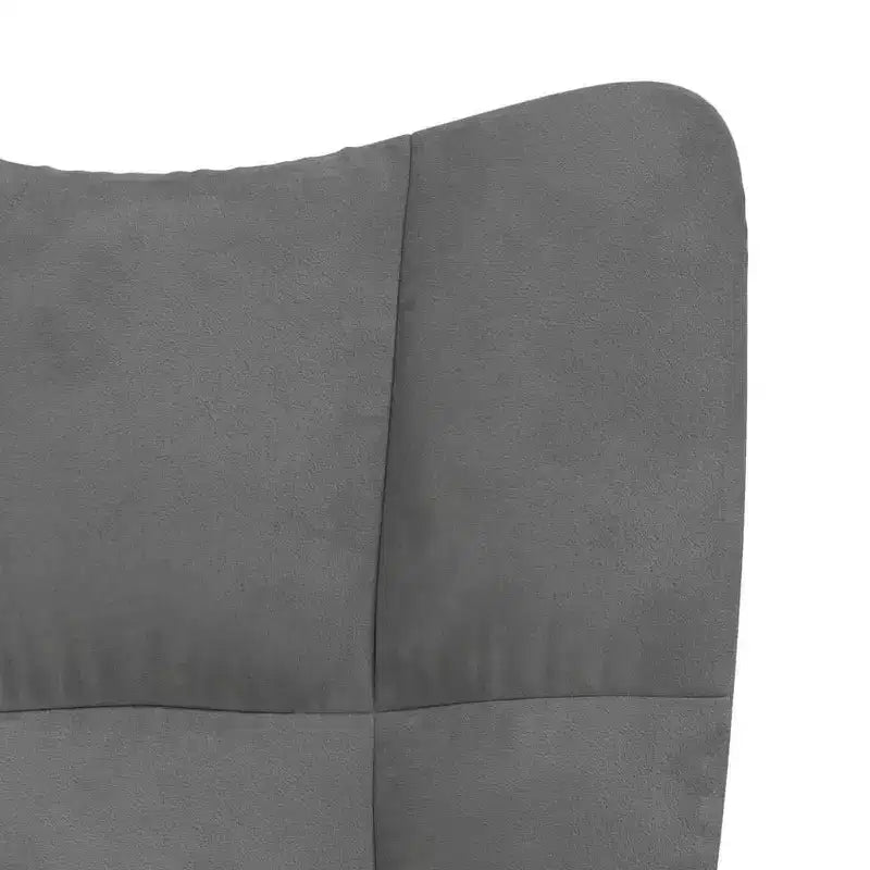 vidaXL Fauteuil à bascule Fauteuil d'appoint rembourré pour salon Velours - Gris foncé Sans repose-pieds