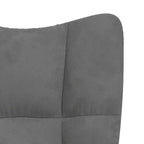 vidaXL Fauteuil à bascule Fauteuil d'appoint rembourré pour salon Velours - Gris foncé Sans repose-pieds