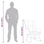 vidaXL Fauteuil à bascule Fauteuil d'appoint rembourré pour salon Velours - Gris foncé Sans repose-pieds