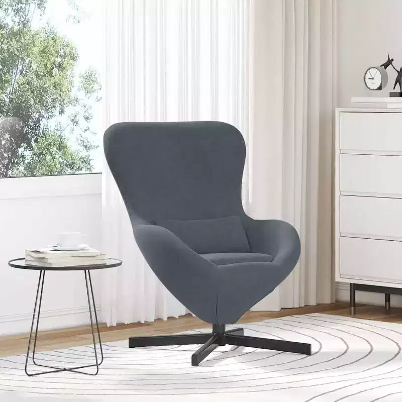 vidaXL Fauteuil œuf gris clair 63 x 73 x 90 cm Velours
