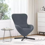 vidaXL Fauteuil œuf gris clair 63 x 73 x 90 cm Velours