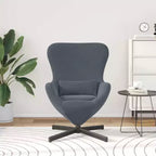 vidaXL Fauteuil œuf gris clair 63 x 73 x 90 cm Velours