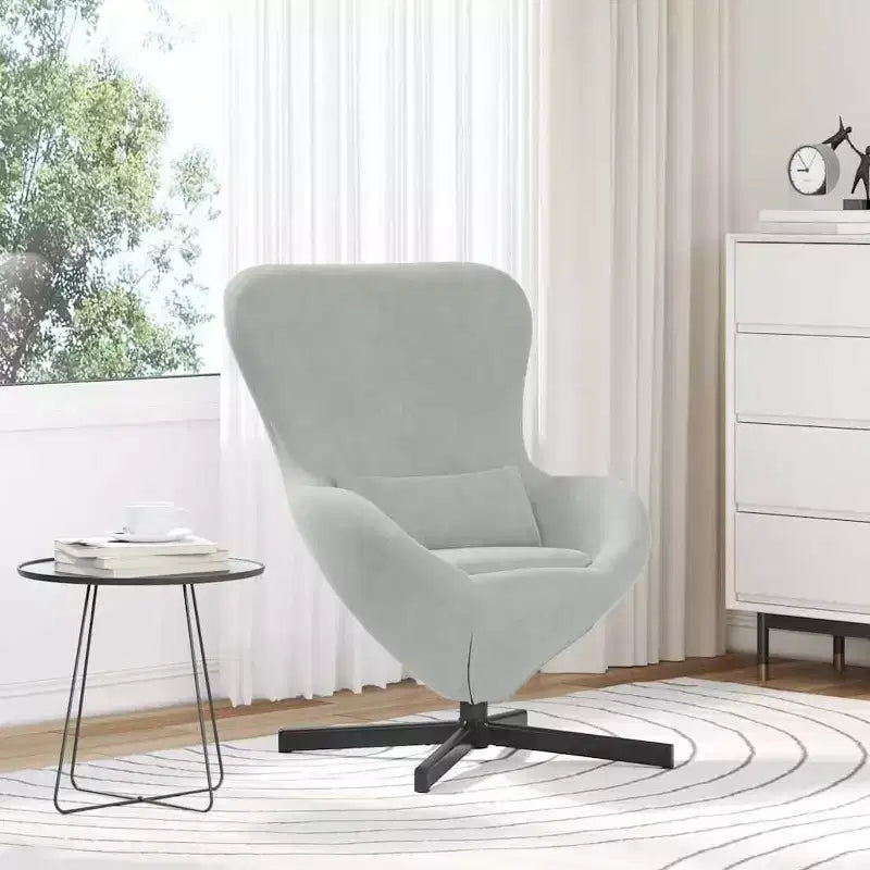 vidaXL Fauteuil œuf gris clair 63 x 73 x 90 cm Velours