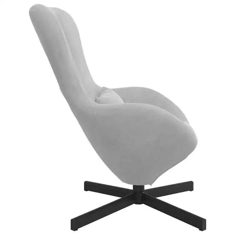 vidaXL Fauteuil œuf gris clair 63 x 73 x 90 cm Velours