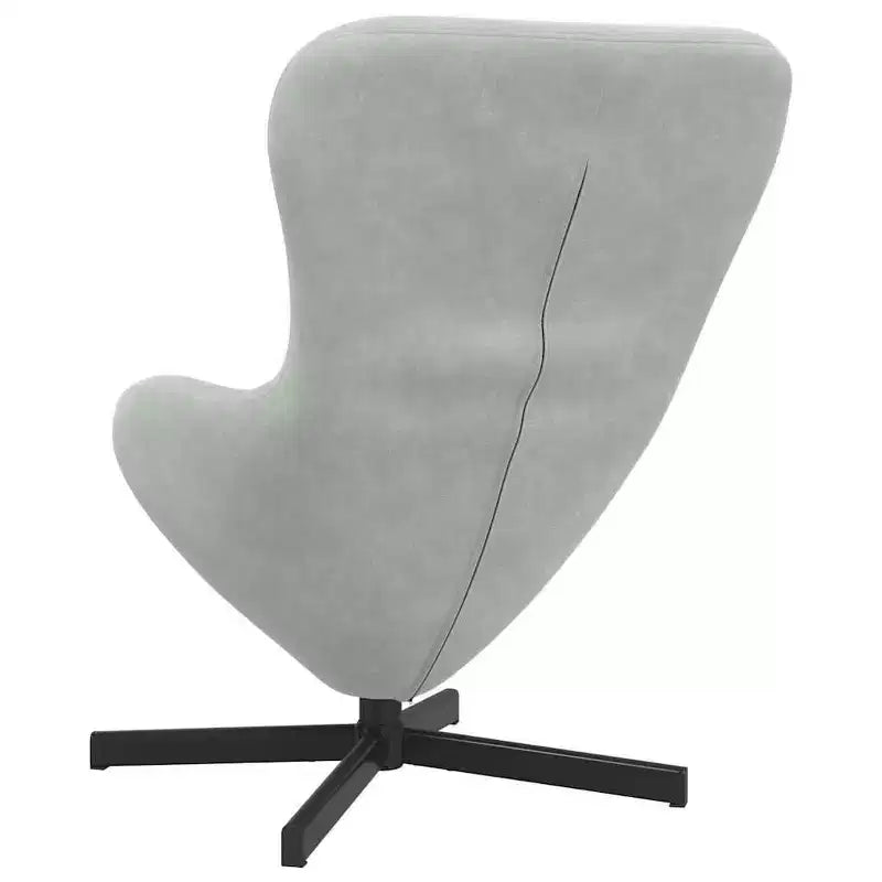vidaXL Fauteuil œuf gris clair 63 x 73 x 90 cm Velours