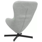 vidaXL Fauteuil œuf gris clair 63 x 73 x 90 cm Velours