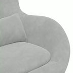 vidaXL Fauteuil œuf gris clair 63 x 73 x 90 cm Velours