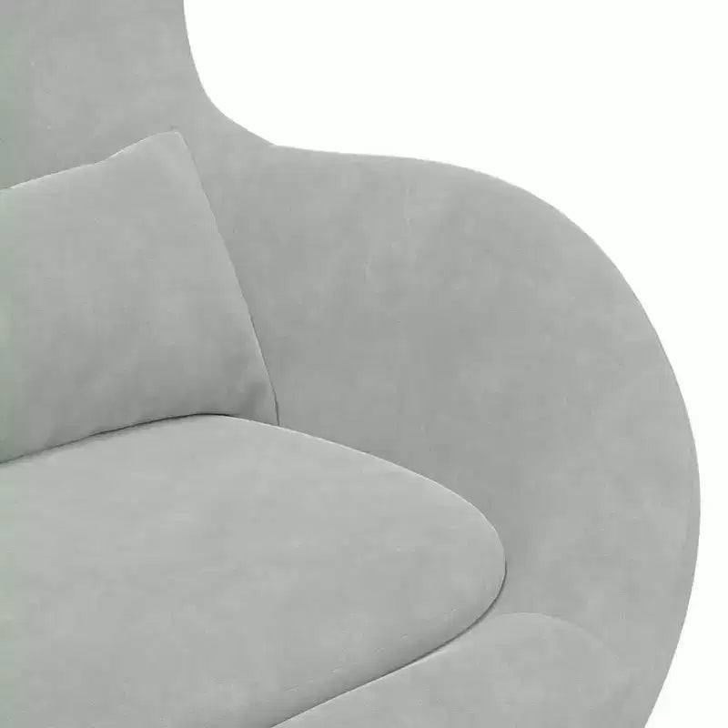 vidaXL Fauteuil œuf gris clair 63 x 73 x 90 cm Velours