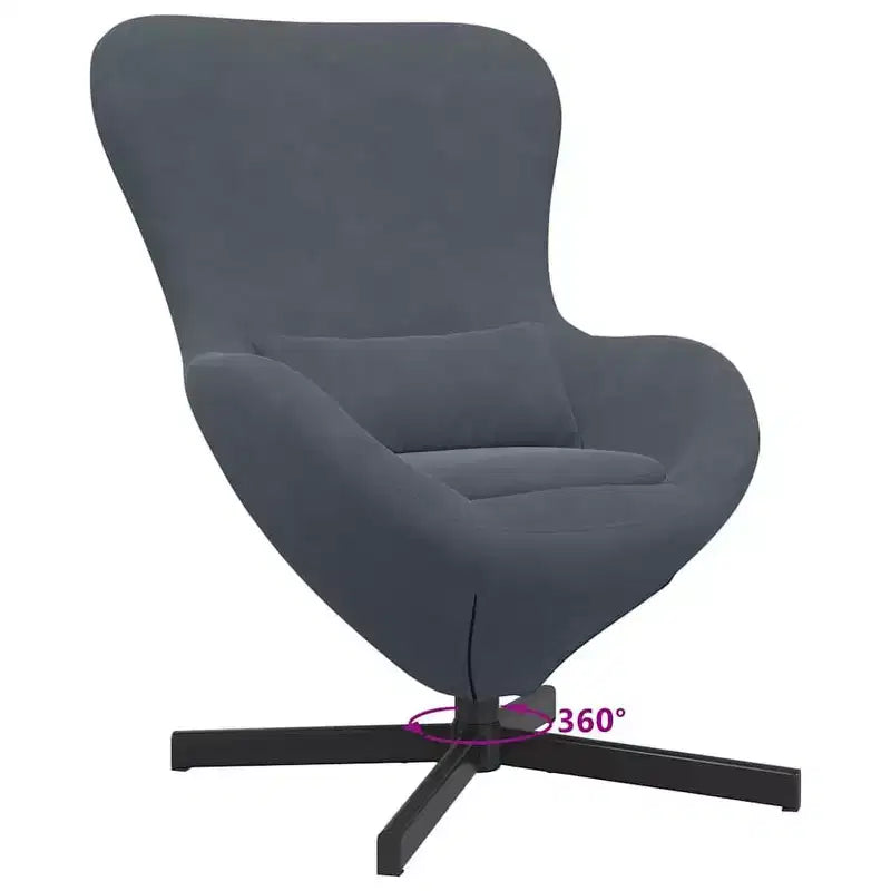 vidaXL Fauteuil œuf gris clair 63 x 73 x 90 cm Velours