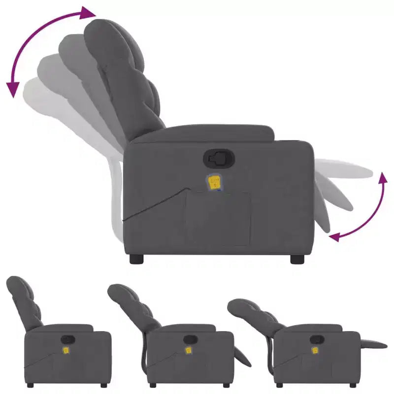 vidaXL Fauteuil inclinable Tissu (100 % polyester), métal, contreplaqué