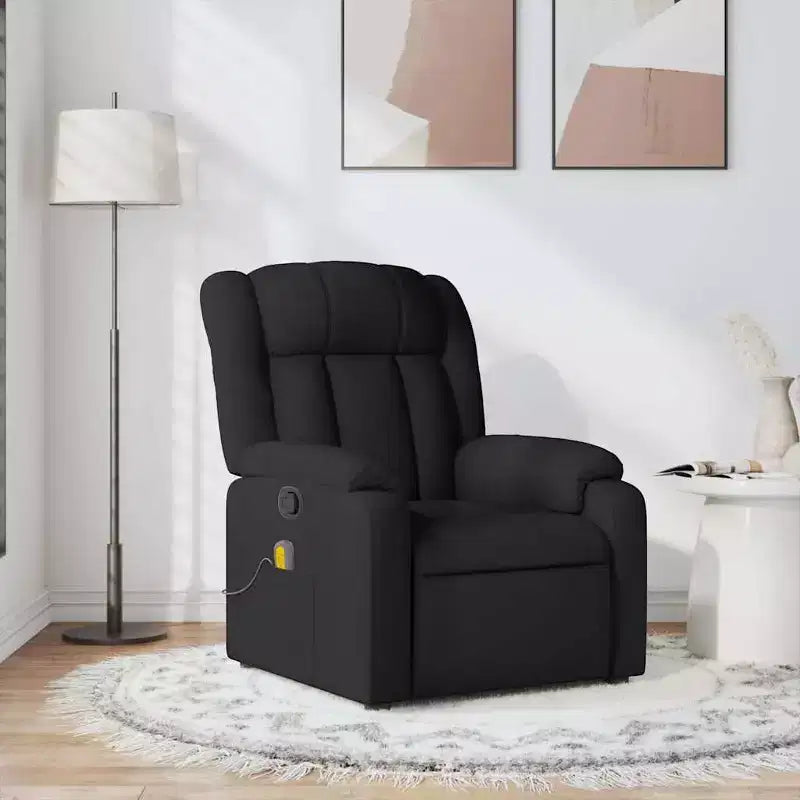 vidaXL Fauteuil de massage inclinable Tissu noir