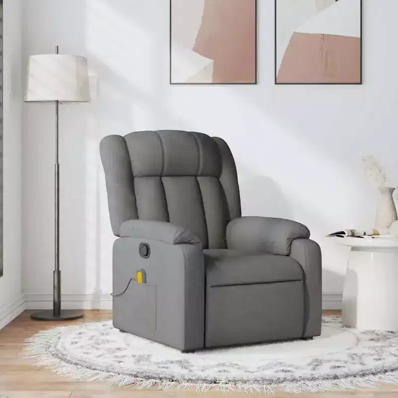 vidaXL Fauteuil de massage inclinable Tissu noir