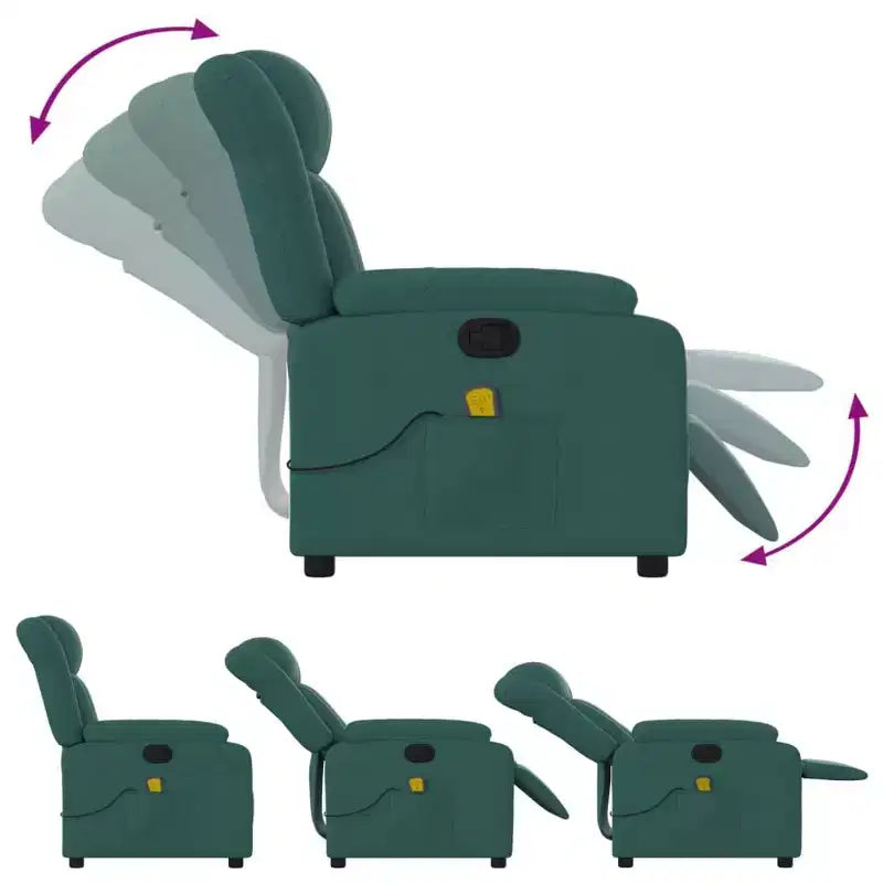 vidaXL Fauteuil de massage inclinable Tissu noir