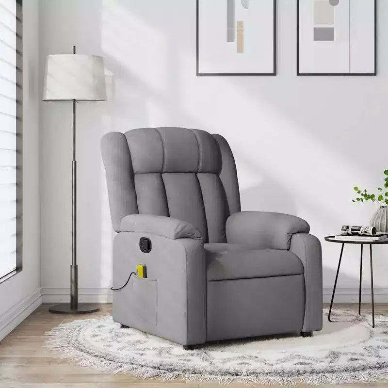 vidaXL Fauteuil de massage inclinable Tissu noir