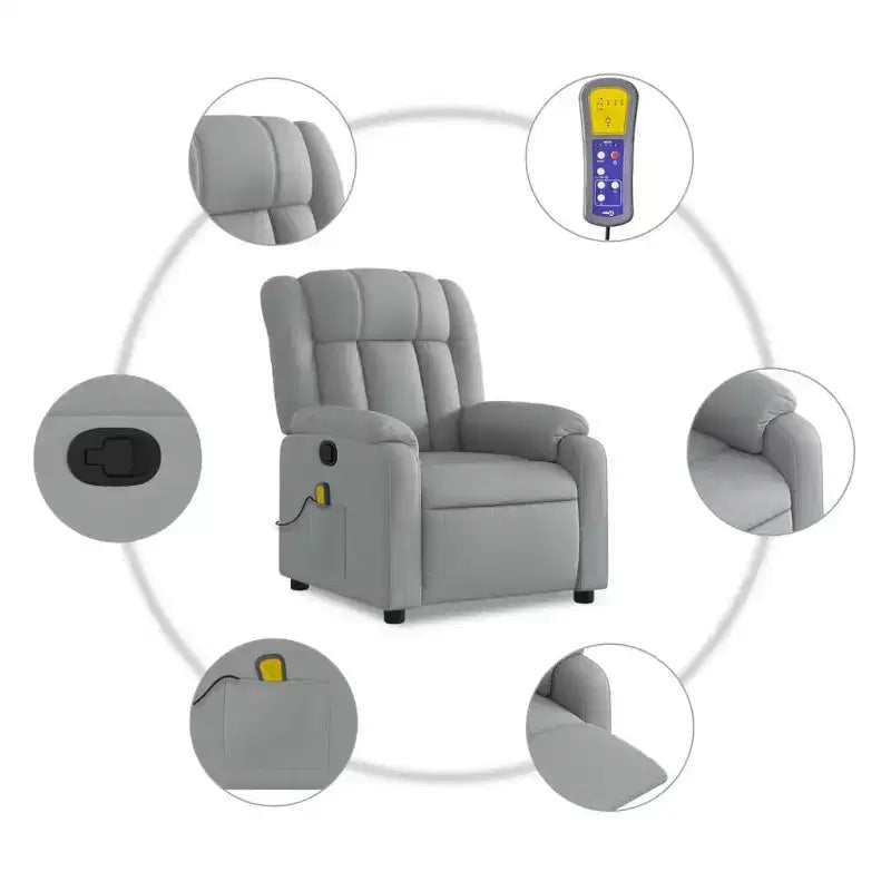 vidaXL Fauteuil de massage inclinable Tissu noir