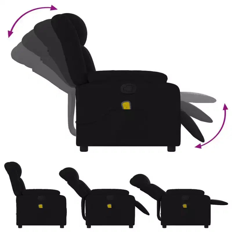 vidaXL Fauteuil de massage inclinable Tissu noir