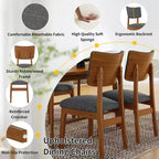 Ensemble de salle à manger moderne 5 pièces avec cadre en bois d'hévéa et 4 chaises rembourrées, ensemble de salle à manger peu encombrant pour salle à manger ou cuisine - Panipeachy