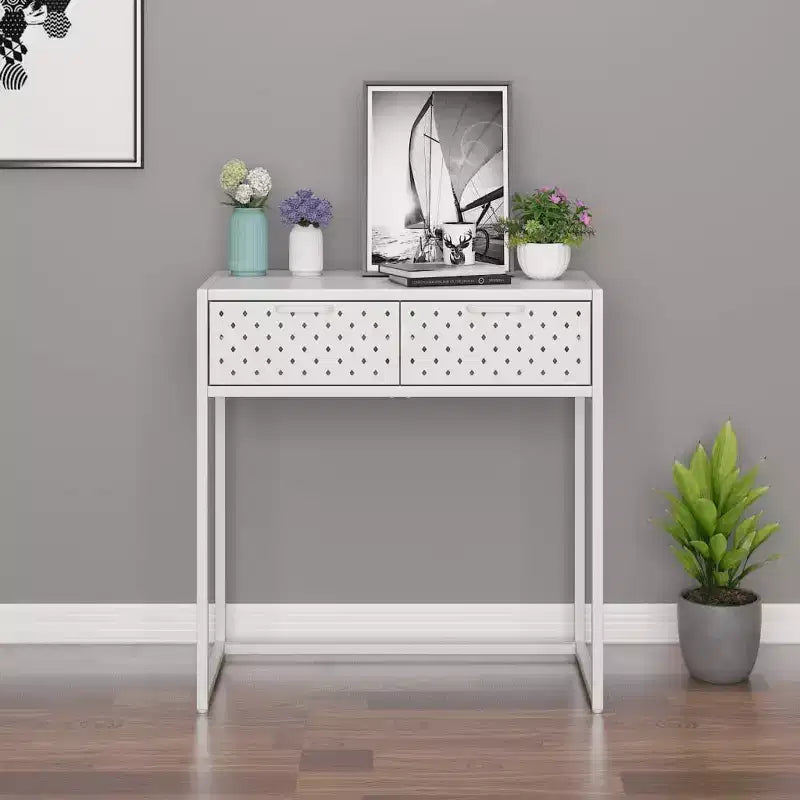 vidaXL Table console Table d'entrée Couloir Table d'appoint étroite avec tiroir Acier