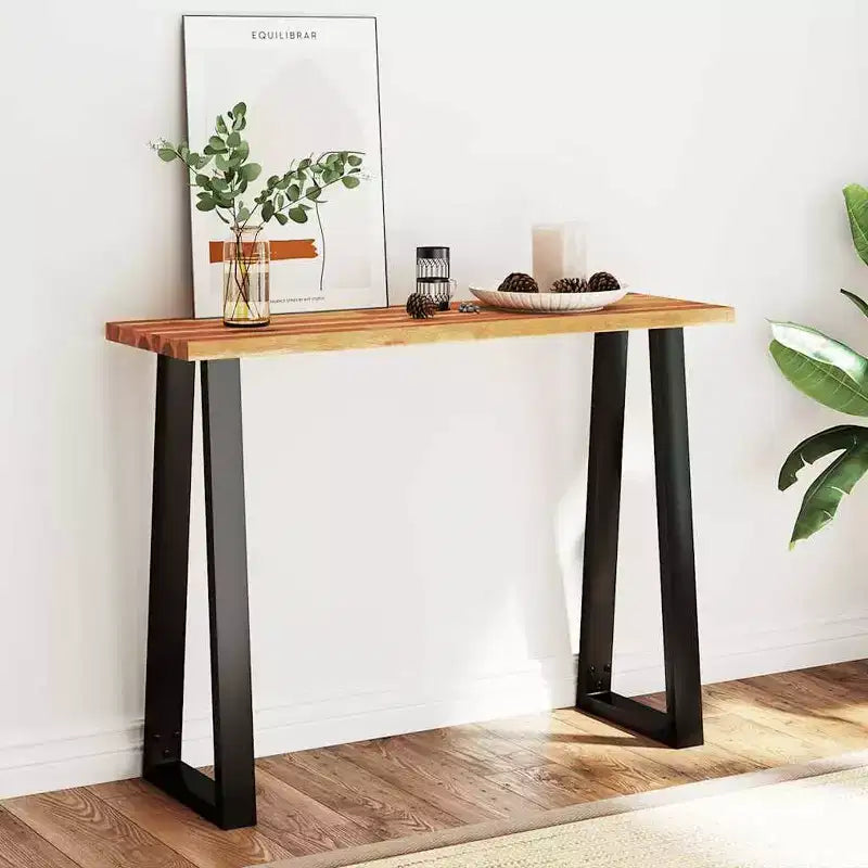 vidaXL Table Console avec Bord Brut Table d'Appoint en Bois Massif d'Acacia