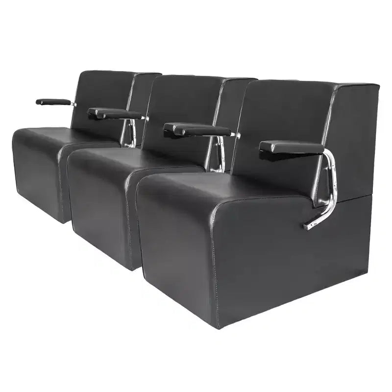 PureSana 3 Pack Chromium Anastasia Vinyl Professional Platform Hair Dryer Chair